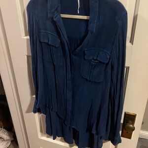 Free People Blue Women's Top